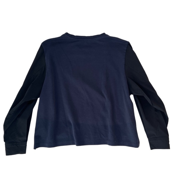 Athleta Harlow Hybrid Top Sweatshirt Navy Blue Black Sleeves Size 1X Plus size - Picture 4 of 12
